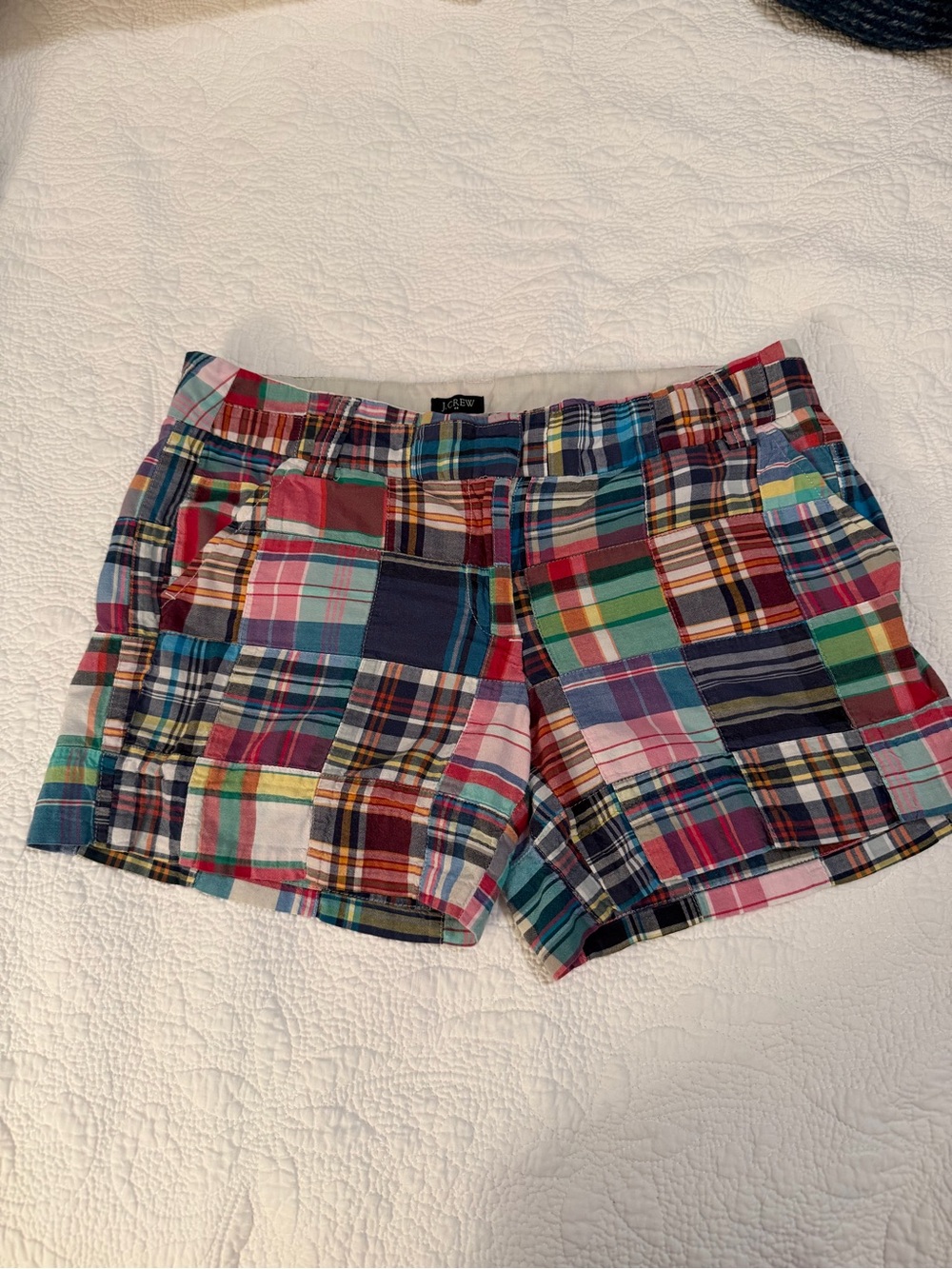 J. Crew Multicolor Patchwork Plaid Shorts